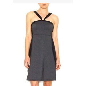 LUCY Activewear Gray + Black Hatha Sleeveless Adjustable Straps Athletic Dress S